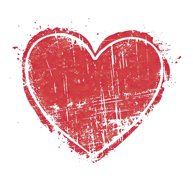 Vector heart shape stamp effect symbol