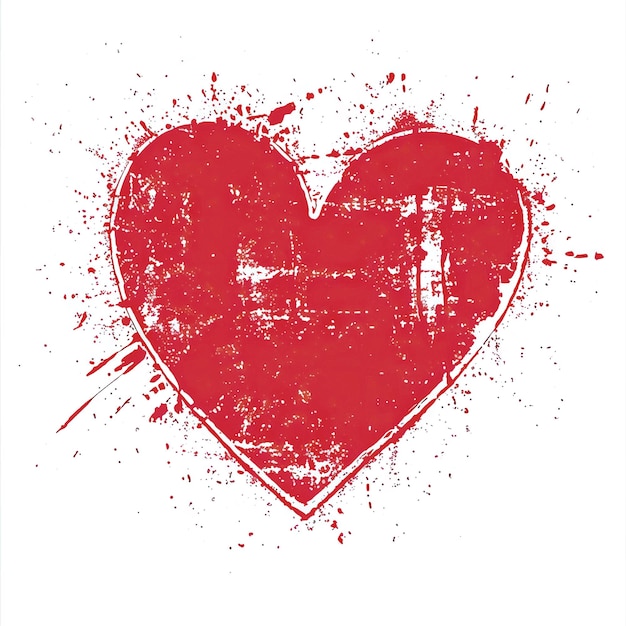 Vector heart shape stamp effect symbol