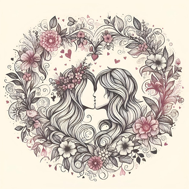 vector heart watercolor illustratoin