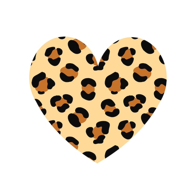 Vector vector heart with cheetah fur prints