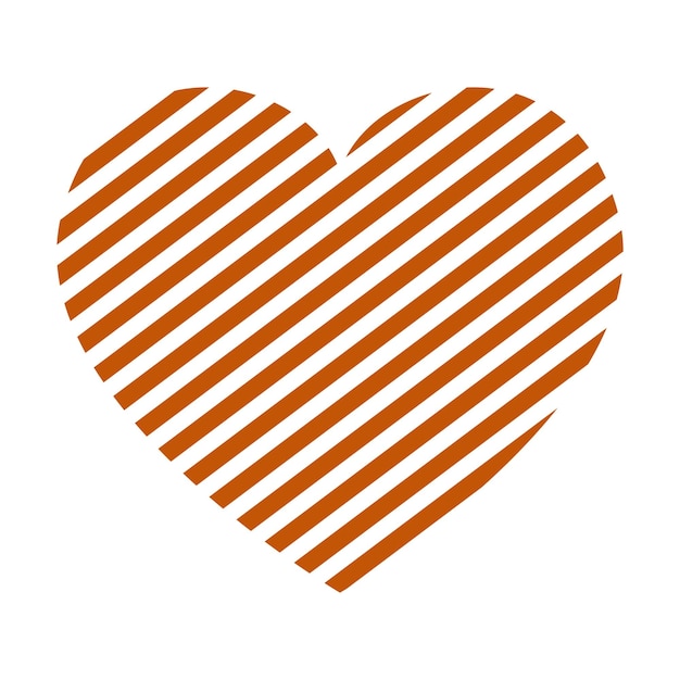 Vector heart with diagonal stripes pattern