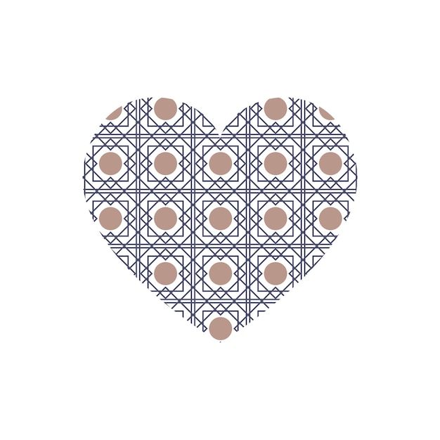 Vector heart with dottedpattern