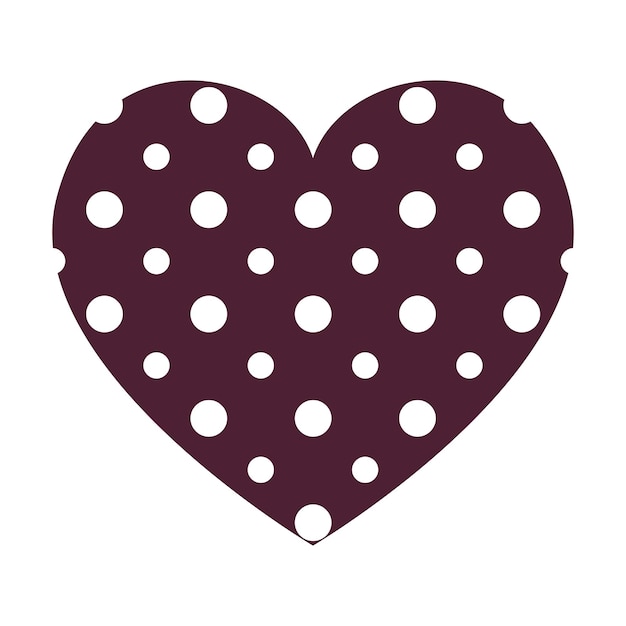 Vector vector heart with dottedpattern