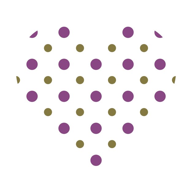 Vector vector heart with dottedpattern