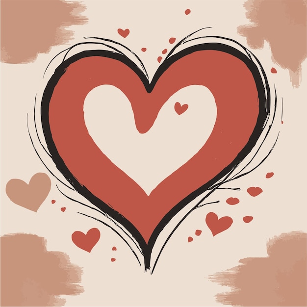 Vector vector of a heart with hearts on it and a pink background