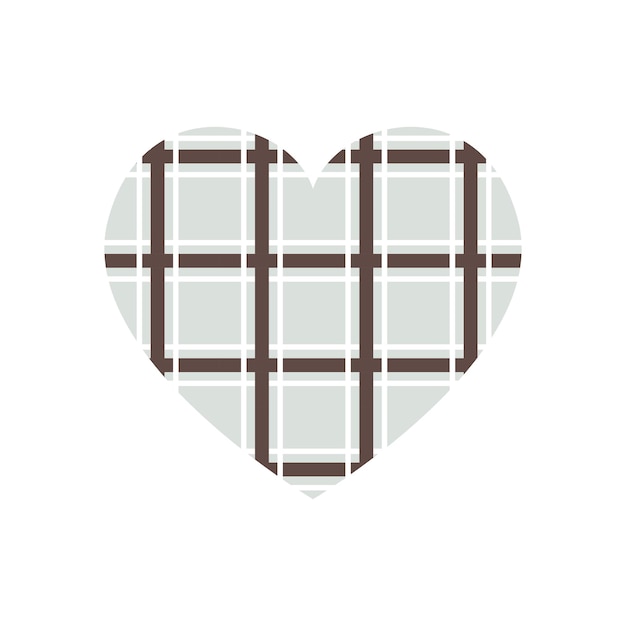 Vector heart with horizontal stripes pattern