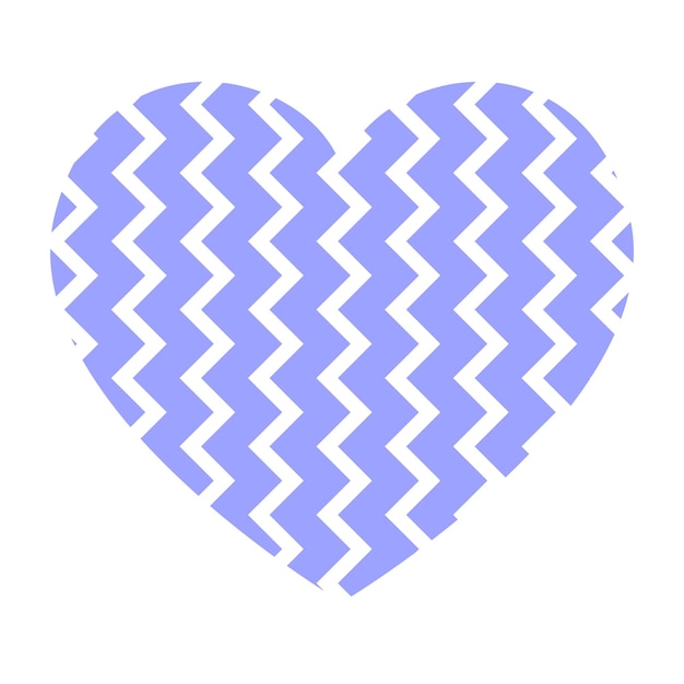 Vector heart with horizontal zigzag stripes pattern