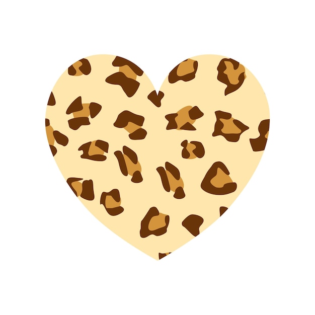 Vector vector heart with leopard print texture pattern