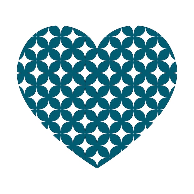 Vector heart with stars pattern