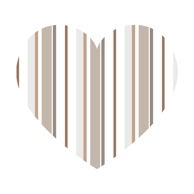 Vector heart with vertical stripes pattern