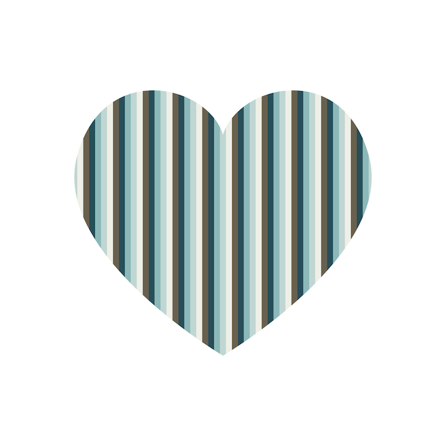 Vector heart with vertical stripes pattern