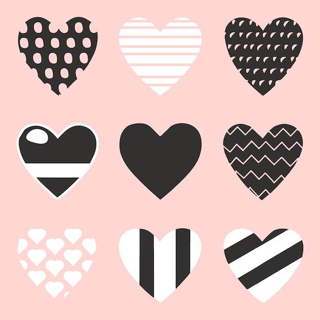 Vector vector hearts collection love concept happy valentines day hearts icons