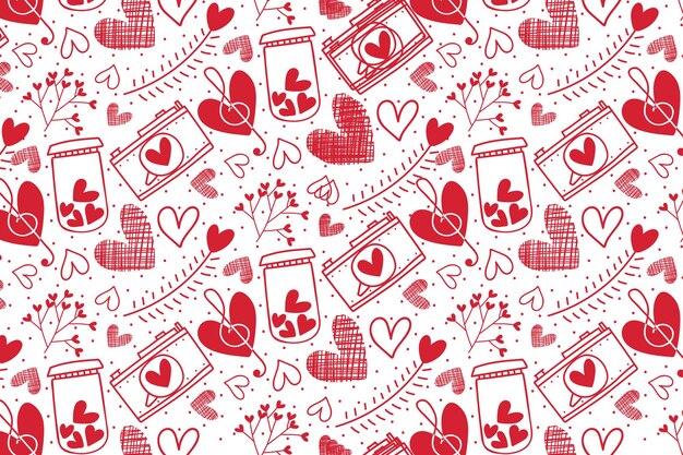 Vector hearts seamless pattern vector Valentines Day pattern Valentines Day background