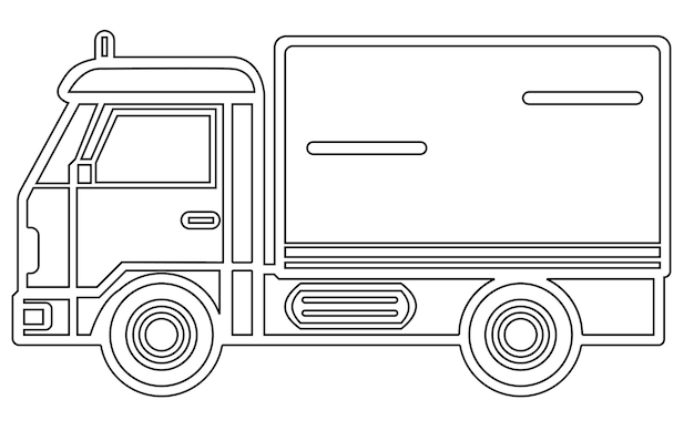 Vector vector heavy truck vector truck trailer outline