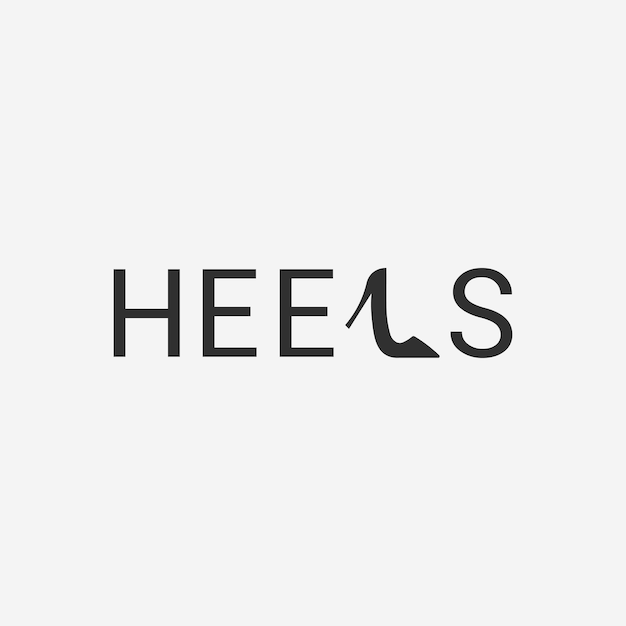 Vector heels minimal text logo design