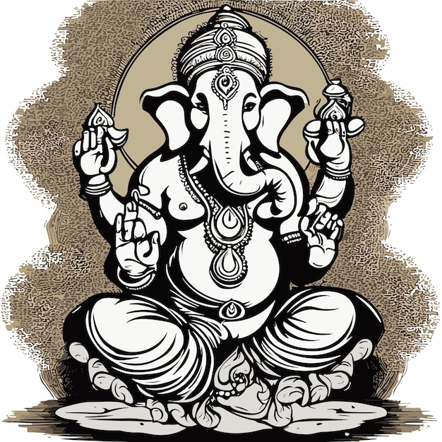 vector heer Ganpati illustratie voor Ganesh Chaturthi festival van India