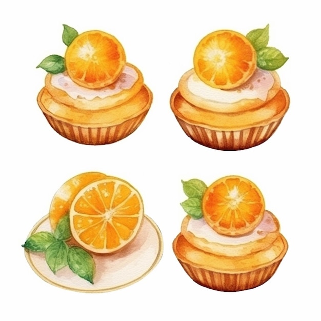 vector heerlijke cakes set vector fruit en cake vector zoete gebakken cakes set vector cake