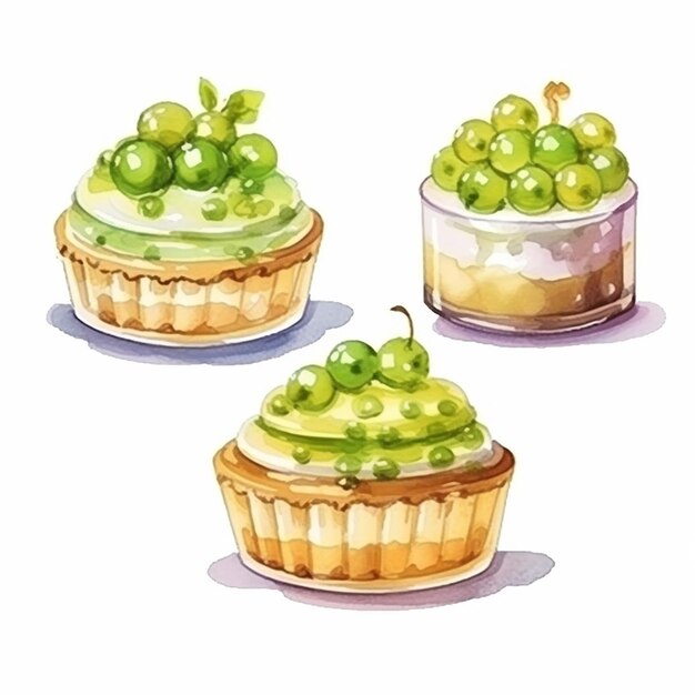 vector heerlijke cakes set vector fruit en cake vector zoete gebakken cakes set vector cake