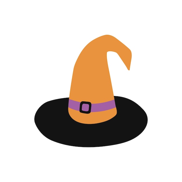 Vector heksenhoed illustratie Vlakke stijl Halloween hoed geïsoleerd