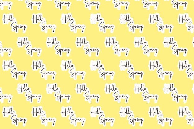 Vector Hello Spring Seamless Pattern Background