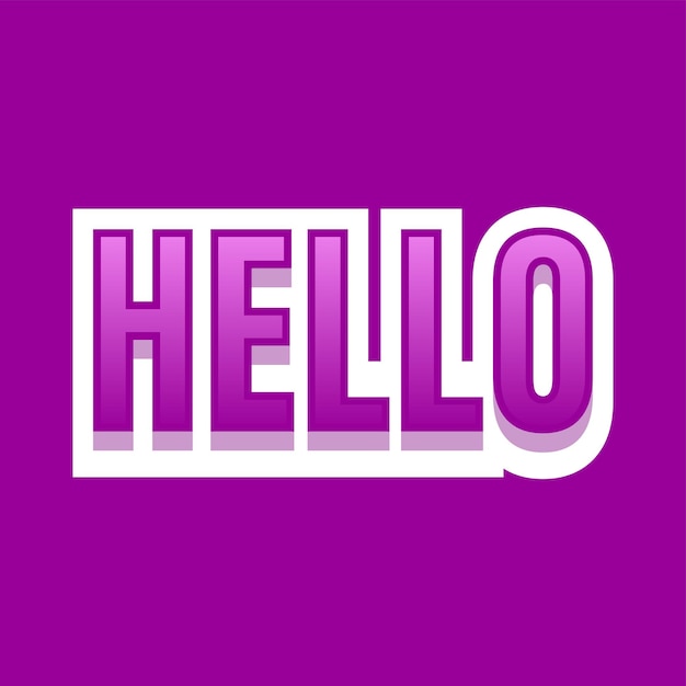 vector hello text effect design