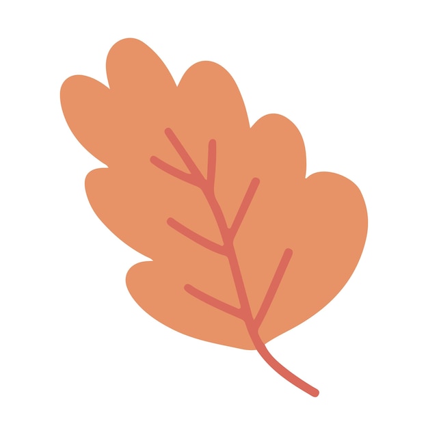 Vector herfstblad geïsoleerd Hand getekend plat blad geïsoleerd