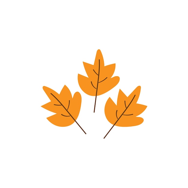 Vector herfstbladeren in vlakke stijl. Herfst gebladerte. Blad op een witte geïsoleerde achtergrond.