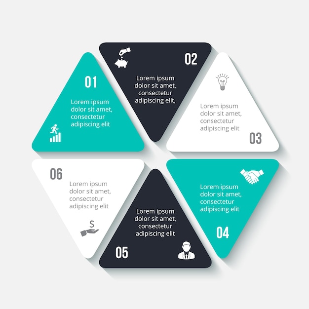 Vector hexagon element for infographic. template for cycle diagram, graph, presentation and chart.