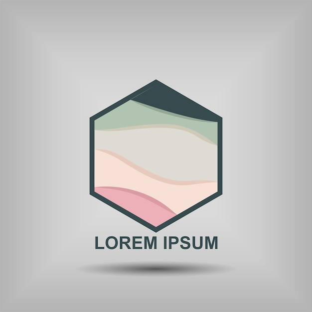 vector hexagon gradient logo colorful