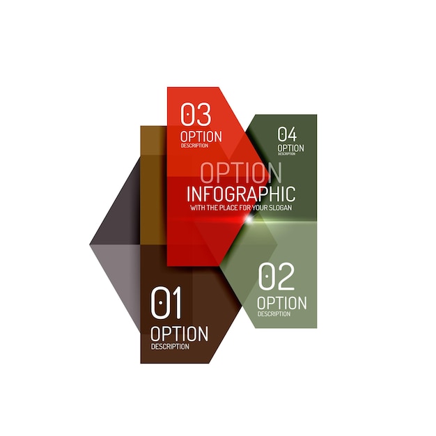 Modelli di diagrammi infografici esagonali vettoriali