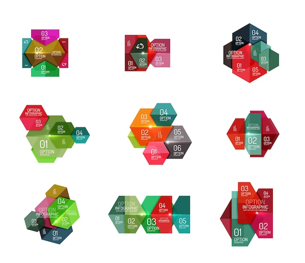 Vector vector hexagone infographic diagram templates