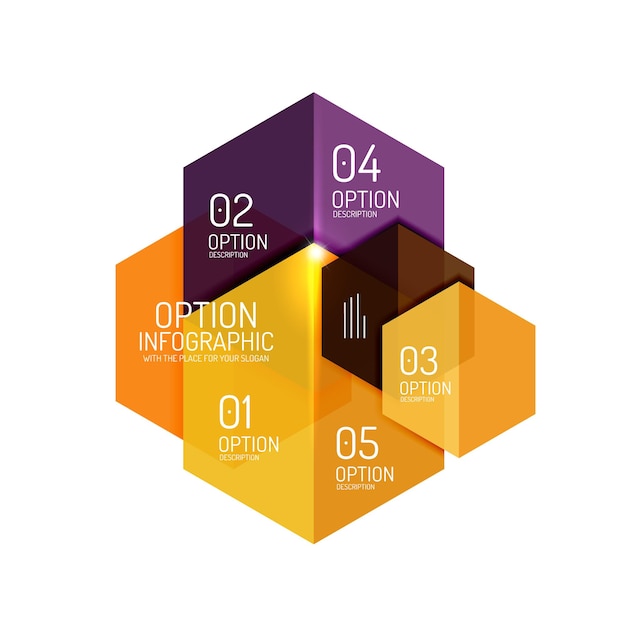 Vector hexagone infographic diagramsjablonen