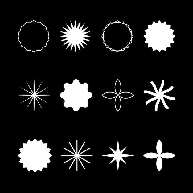 Векторные высококачественные элементы бохо. звезды иллюстрируют загадочный набор.