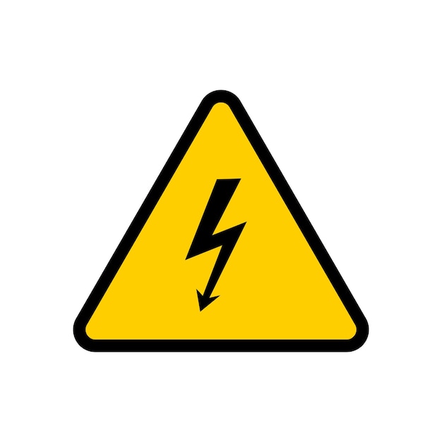 Vector vector high voltage attention sign isolated on white background. vector hazard warning sign. electric danger symbol.