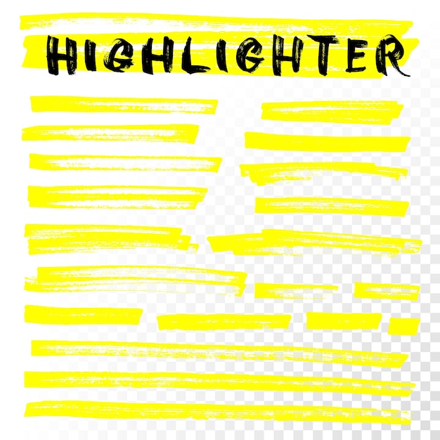 Vector vector highlighter brush line strokes