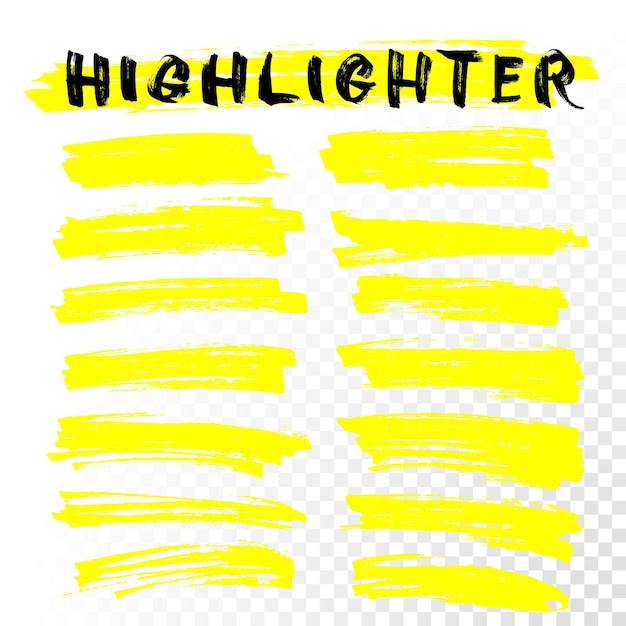 Vector highlighter brush line strokes