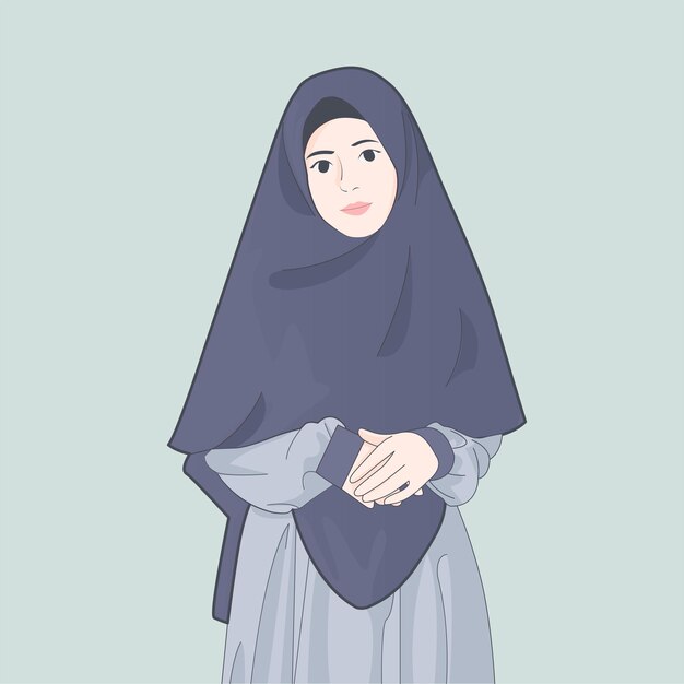 예쁜 미소로 벡터 Hijab