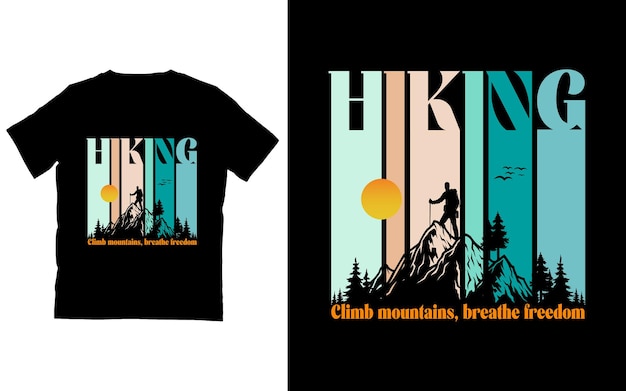 Vector hiking or adventure graphic tshirt design premium vector