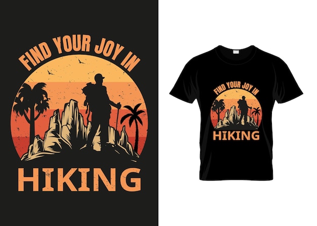 Vector hiking t shirt design