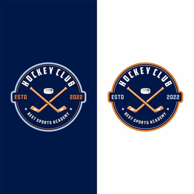 Vector Hockey logo and badge on dark and light background