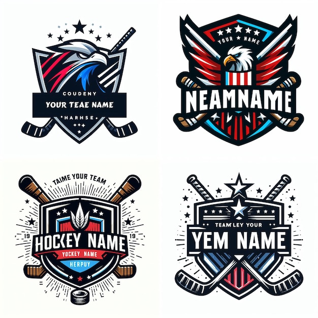 Vector hockey speler team logo ontwerp