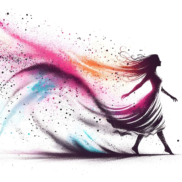 vector holi colorful women