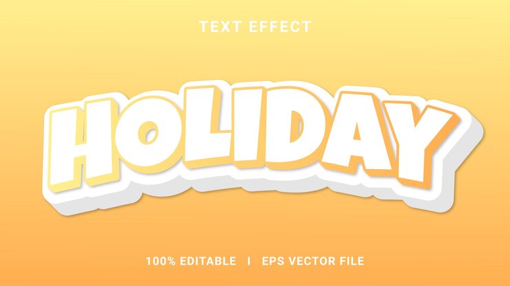 Vector holiday 3d editable text effect