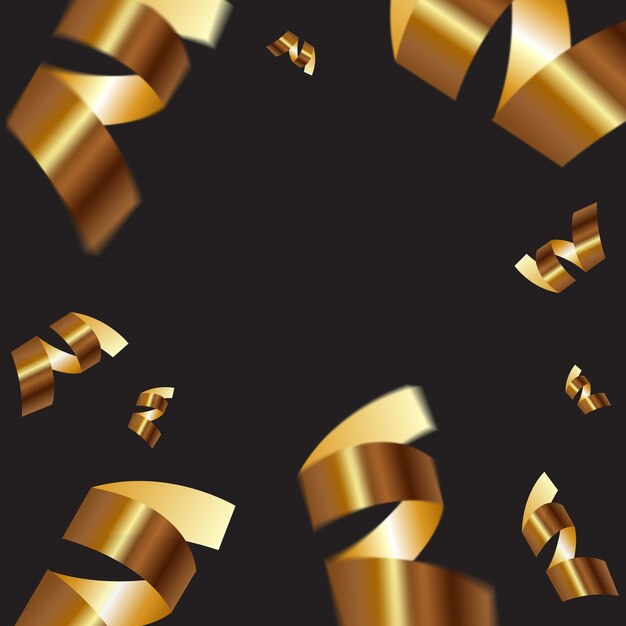 вектор Праздники черный фон с золотыми конфетти Графический дизайн для продажи или другого использования в дизайне