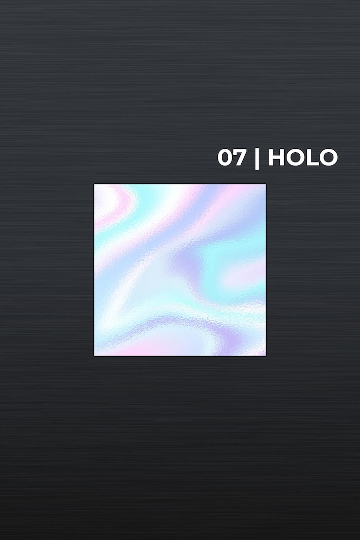 Vector vector holographic cover with hologram gradient metallic background