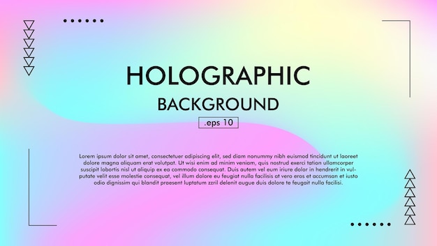 Vector holographic posters gradient minimal iridescent foil graphic mesh neon purple