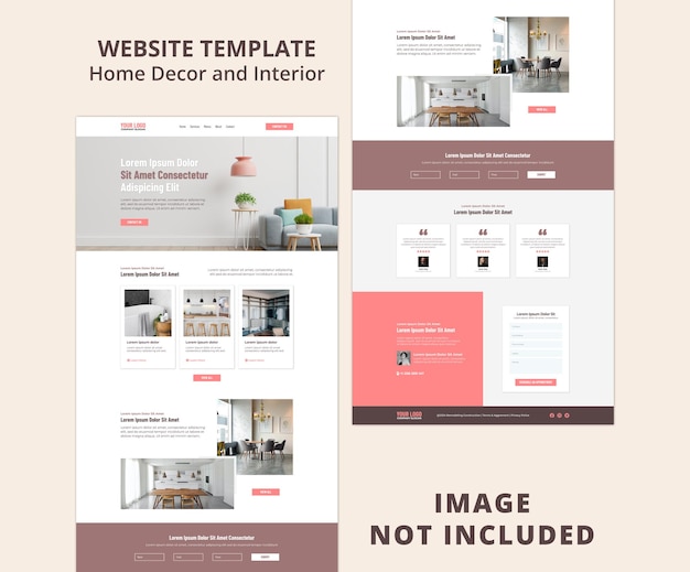 Vector vector home decor and interior website template