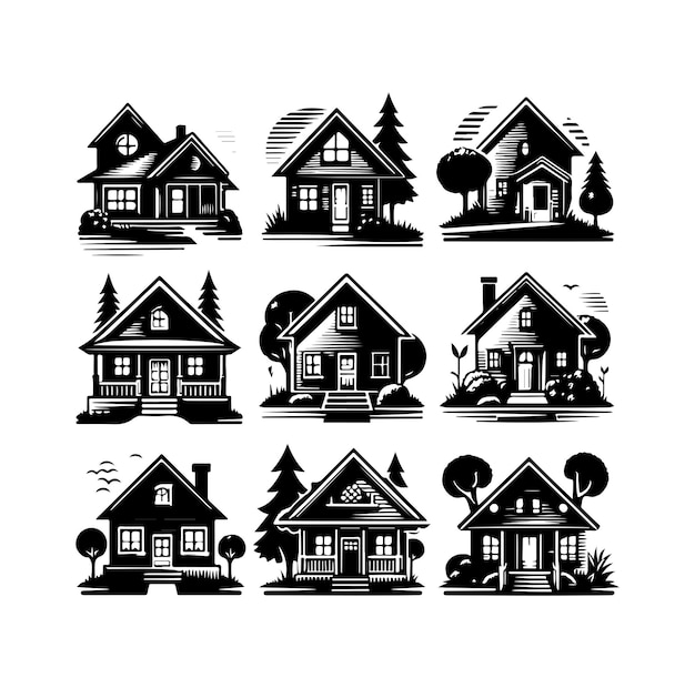 Vector vector home flat icon set vector illustration