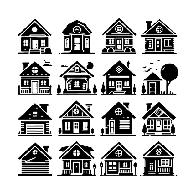 Vector vector home flat icon set vector illustration