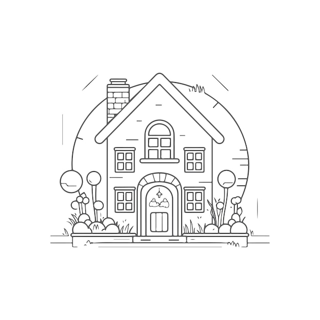 Vector home line illustration design